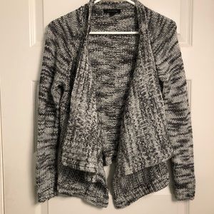 Ann Taylor sweater - gray and white drape front